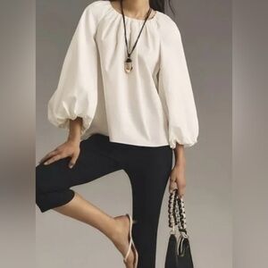 Anthropologie Mare Mare Crew Neck White Blouse. NWT